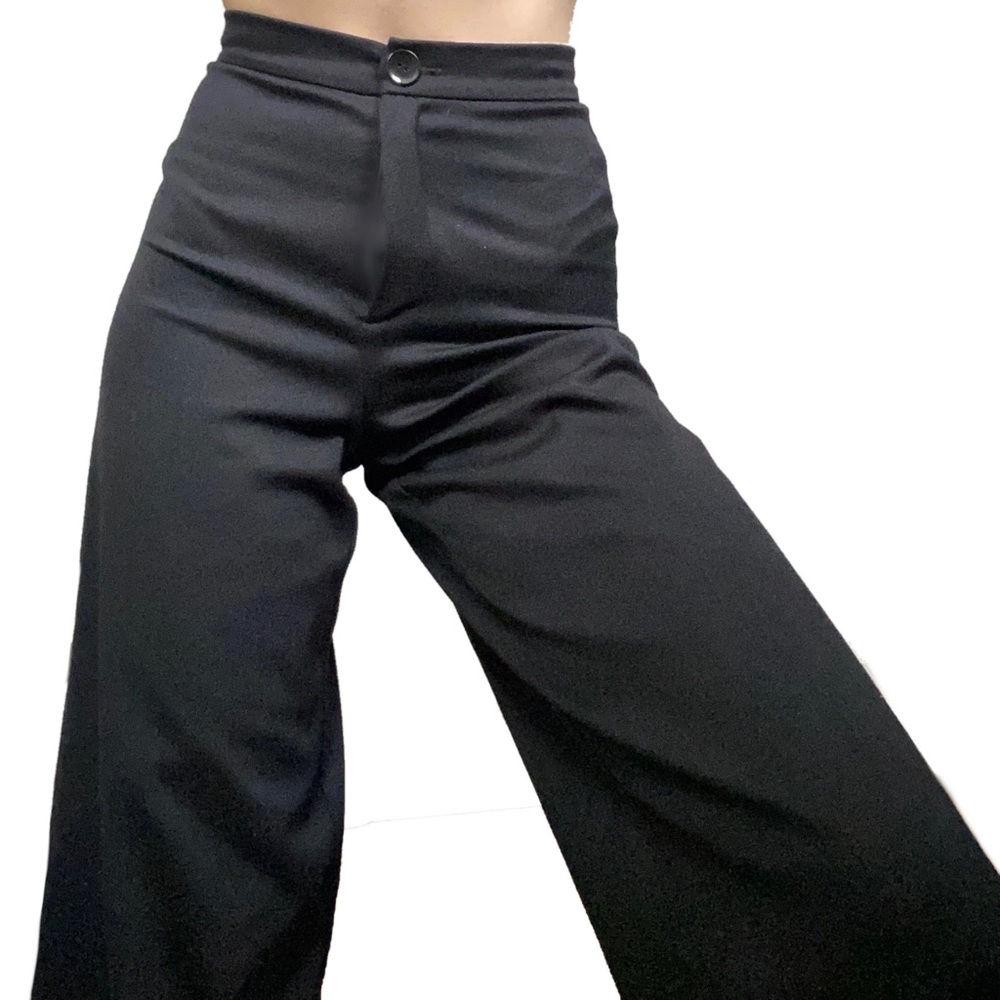 SOLD wide leg high waisted black dress pants